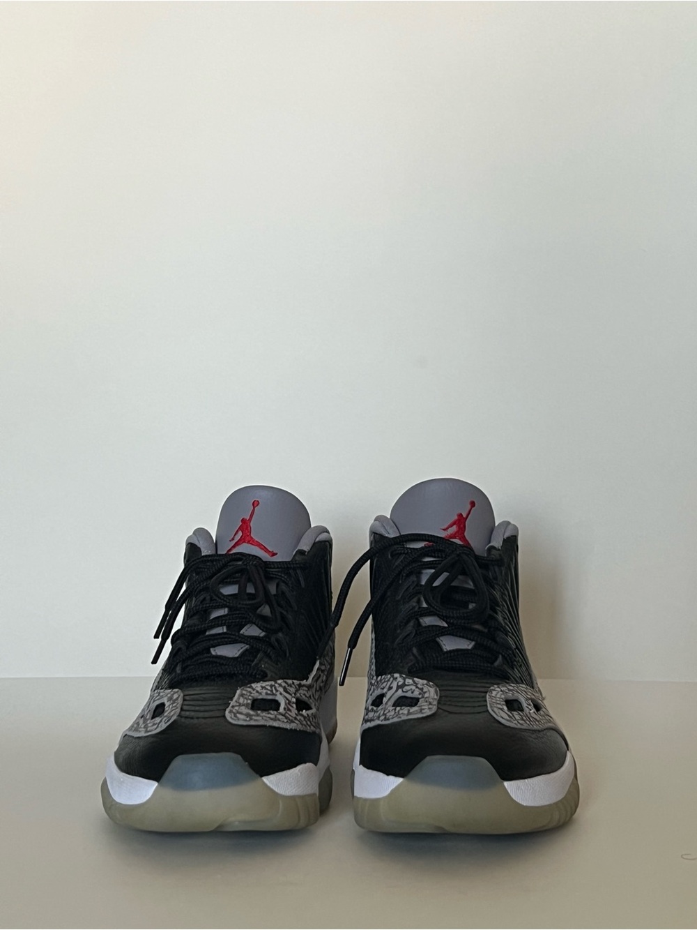 Air Jordan 11 Retro Low IE Men's Black/Grey Sneakers with Red Jumpman